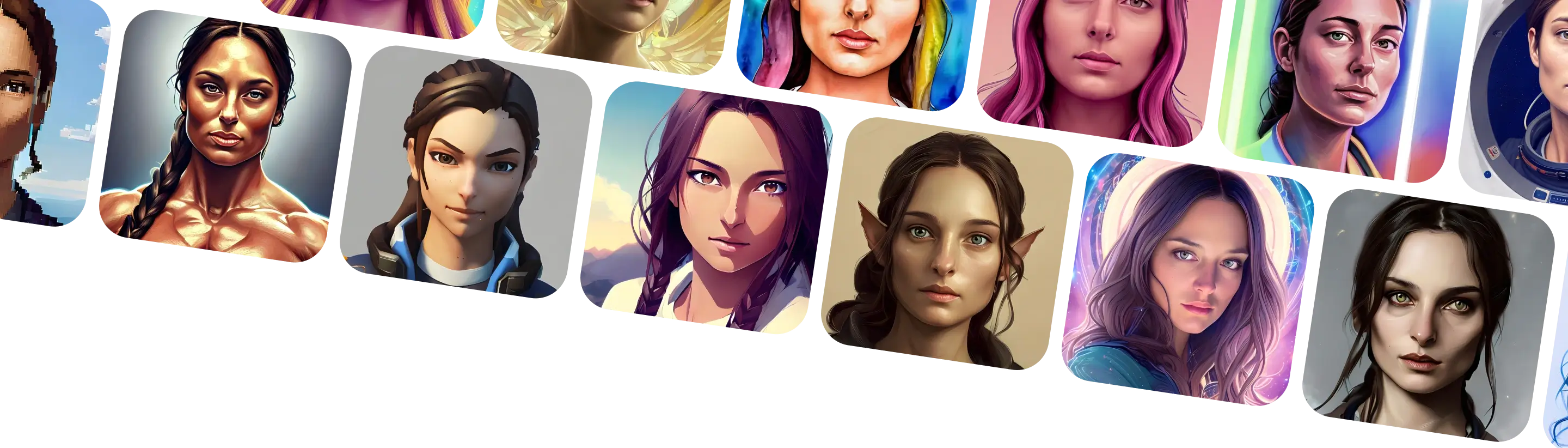 A collection of different AI Avatars